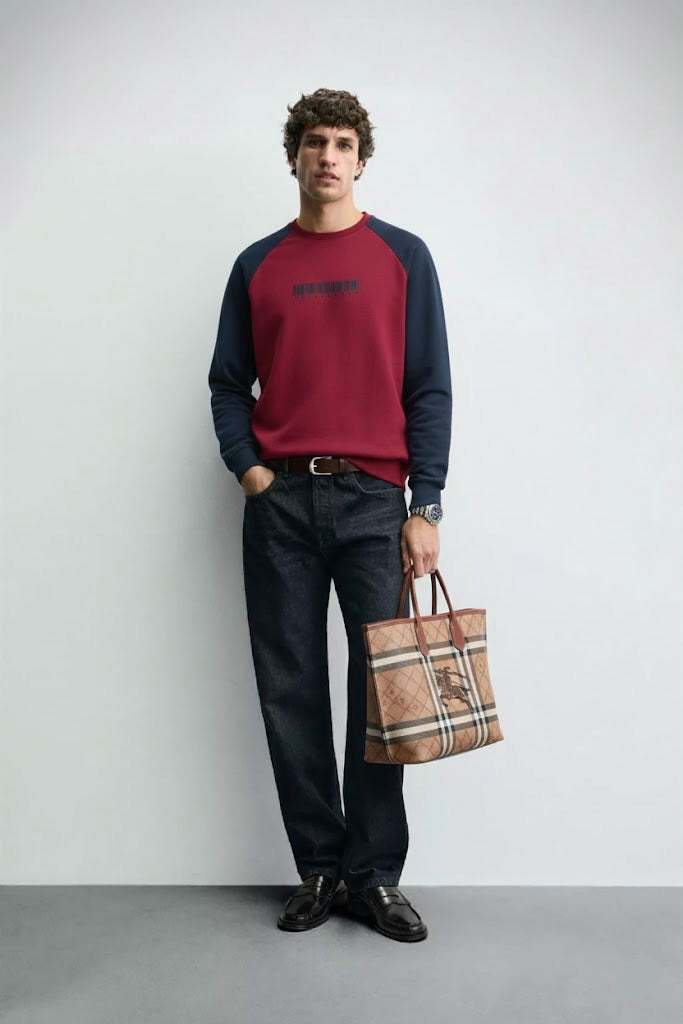 Ottoman Reglan Textured Sweatshirt – Barcode Embroidery with “Brilliance” | 250 GSM Unisex