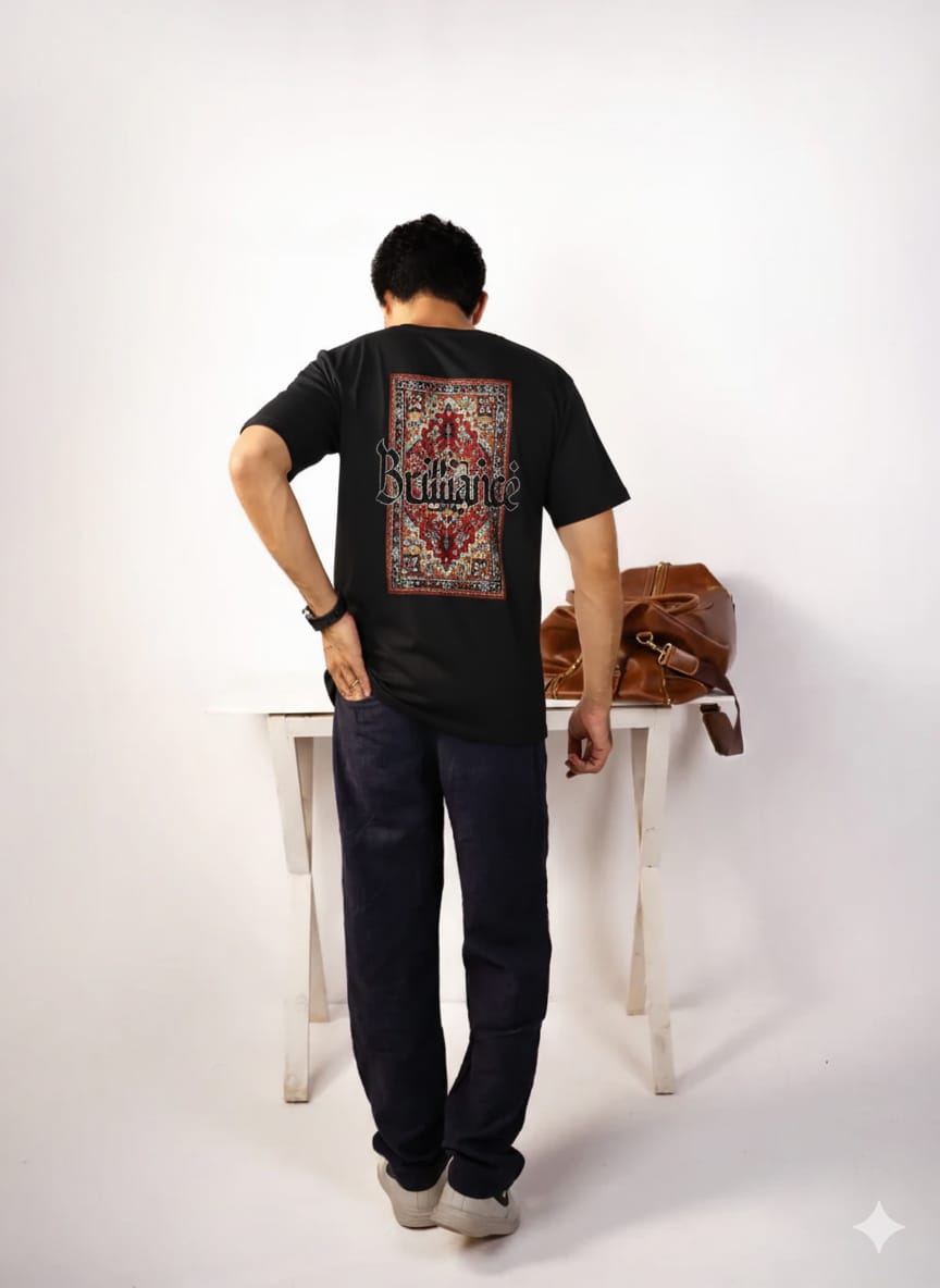 Regular Fit Cultural Tee Black And Off White