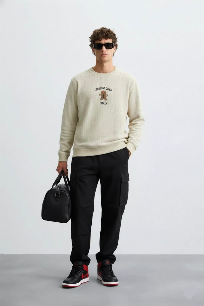 Gingerbread Cookie Embroidered Sweatshirt – Cookie Baker | 50/50 Nun Tuck Fleece