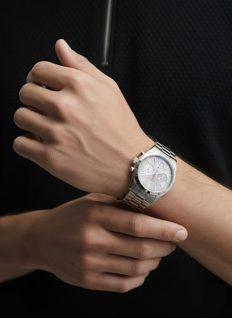 Popcorn Textured Black Zipper Polo