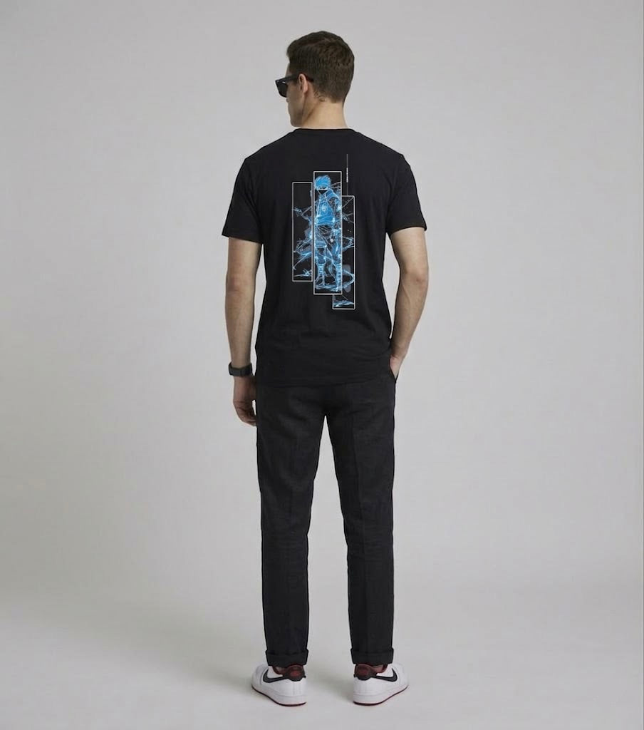 Black Kakashi Embroidered T-Shirt | 100% Combed Cotton | 180 GSM Regular Fit