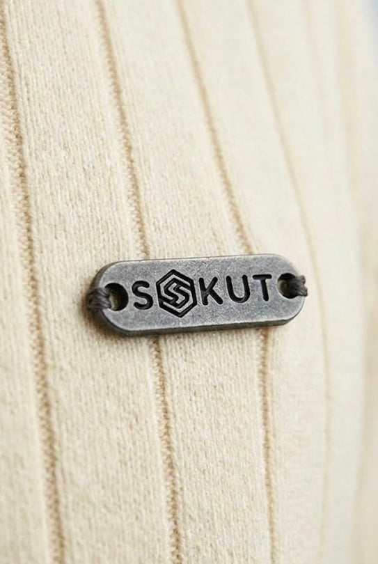 Drop Needle Bleach Sand V-Neck Polo