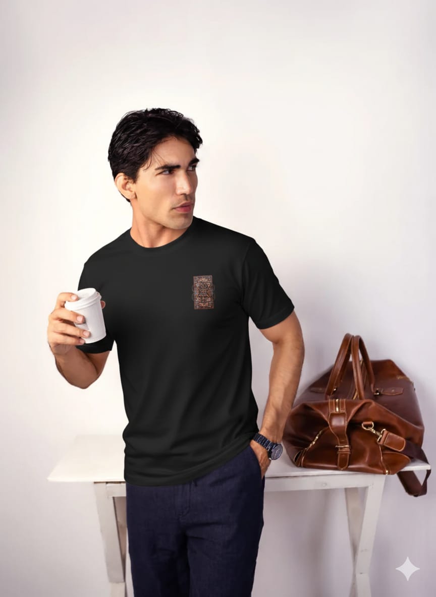 Regular Fit Cultural Tee Black And Off White