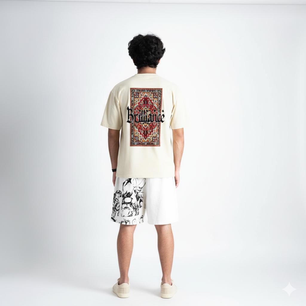 Regular Fit Cultural Tee Black And Off White