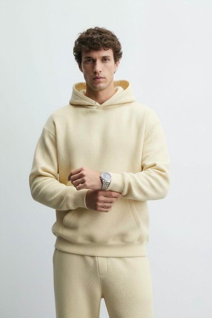 Canary Yellow Oversized Hoodie – Unisex | 300 GSM | Embroidered Neck Yoke