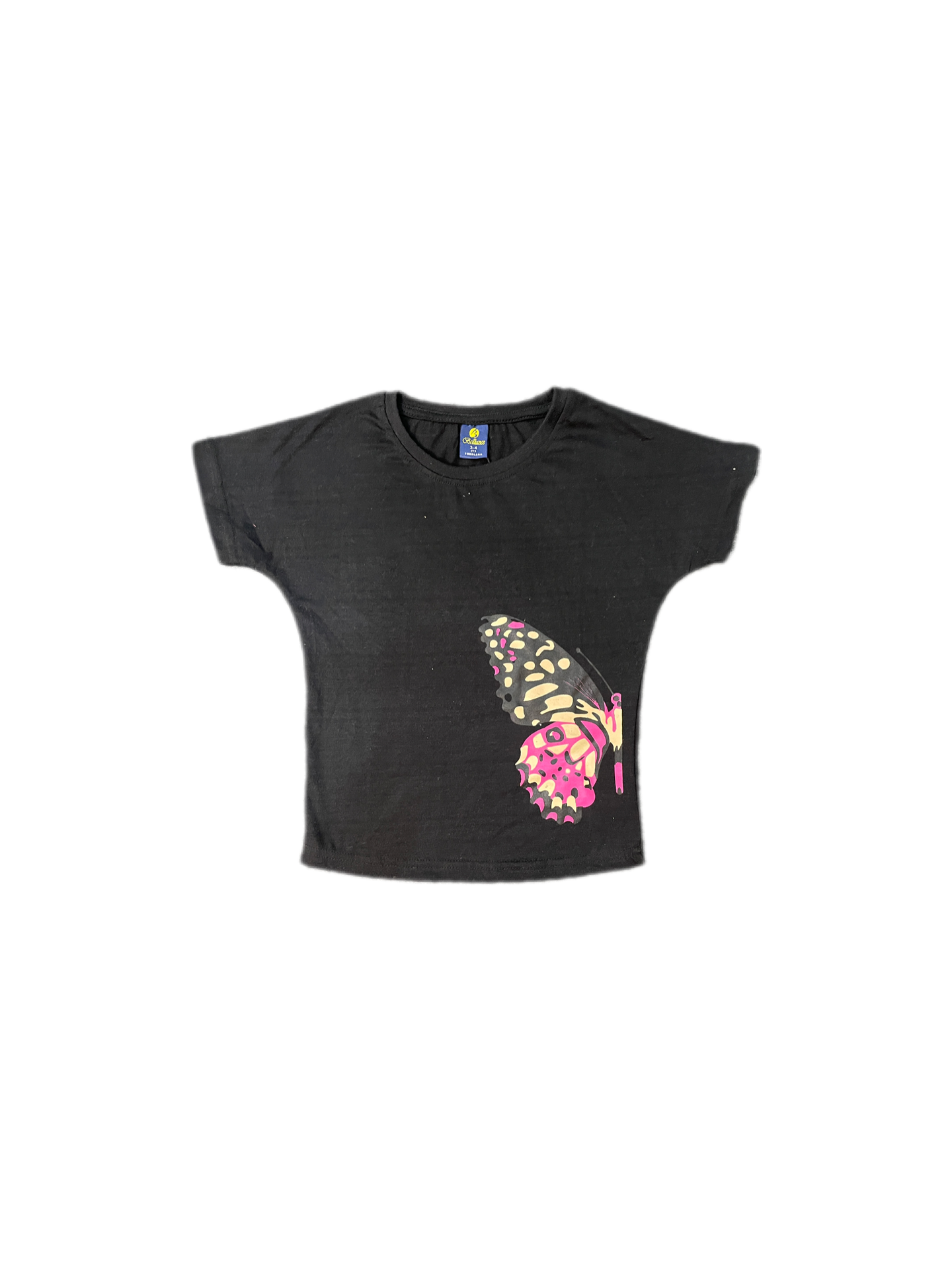 Black Drop Shoulder Girls Tee