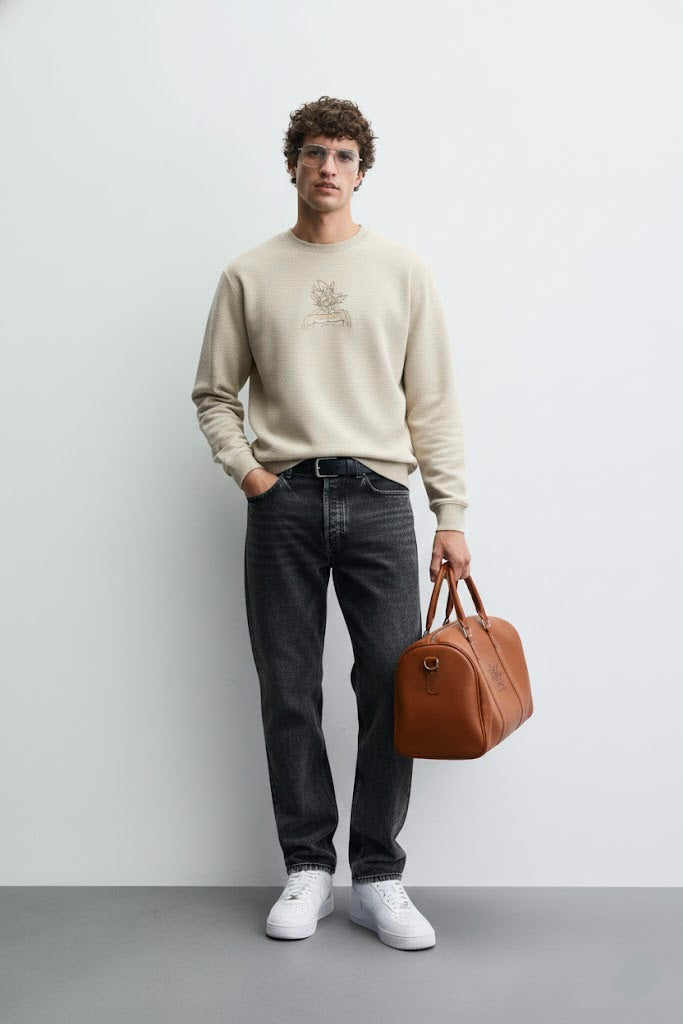 Nun Tuck Fleece 280 GSM Sweatshirt – Premium 50,000 Stitch Goku Embroidery (Unisex)