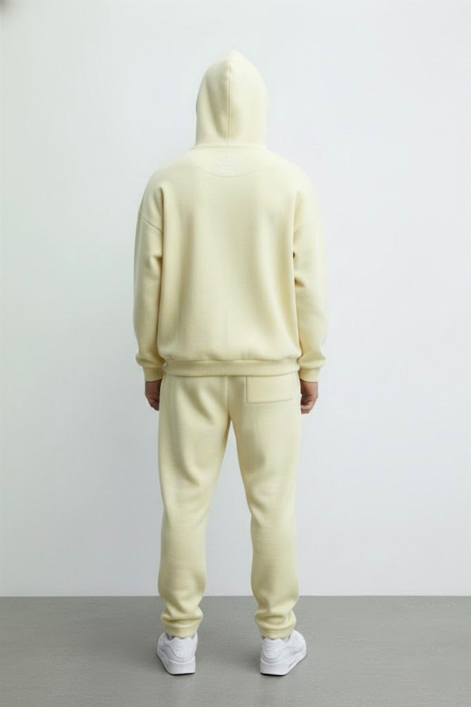 Canary Yellow Oversized Hoodie – Unisex | 300 GSM | Embroidered Neck Yoke