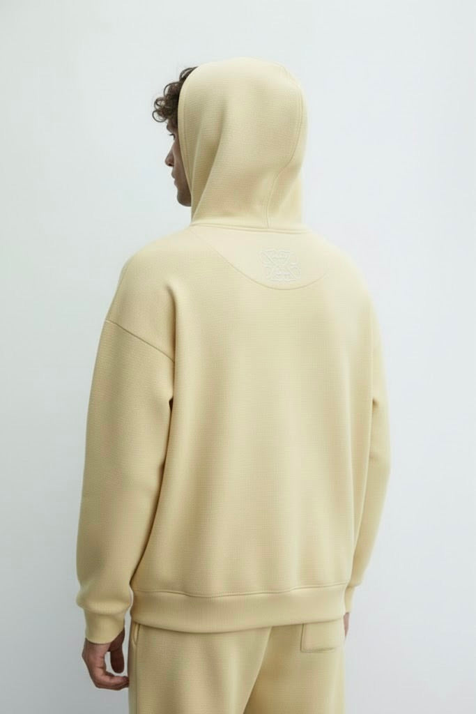 Canary Yellow Oversized Hoodie – Unisex | 300 GSM | Embroidered Neck Yoke