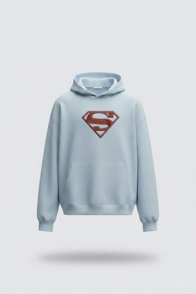 Blizzard Blue Embroidered Unisex Hoodie – Premium Streetwear Essential