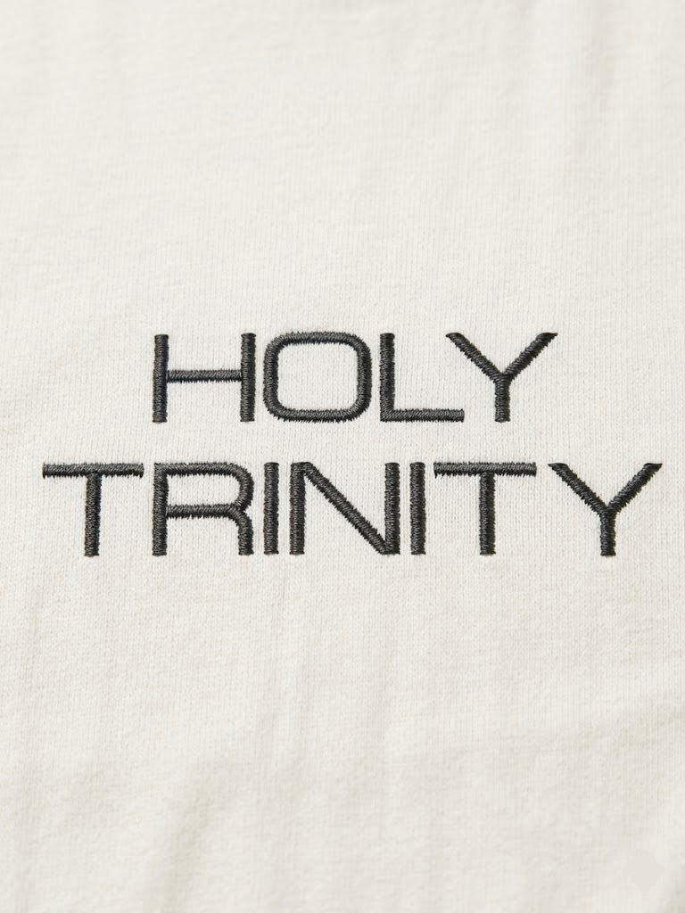 Regular Fit Off-White Tee – Holy Trinity Embroidery | Supercar Back Print