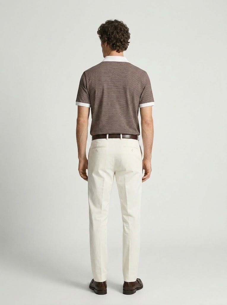 Brown Striped Classic Polo