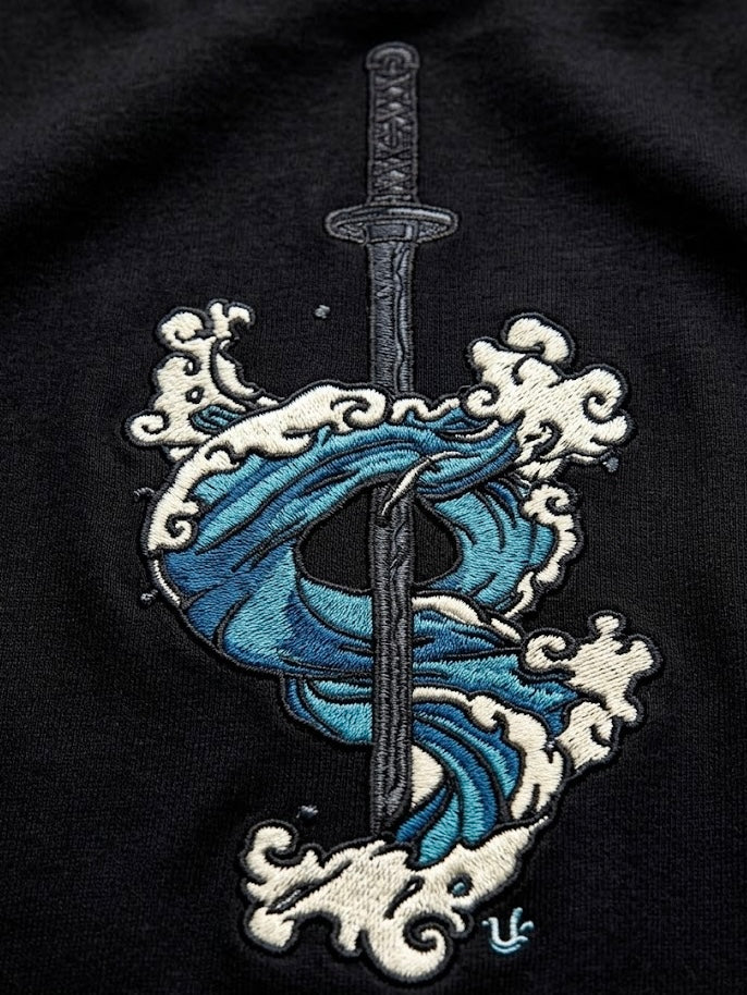 Black Tanjiro Embroidered T-Shirt | 100% Combed Cotton | 180 GSM Regular Fit