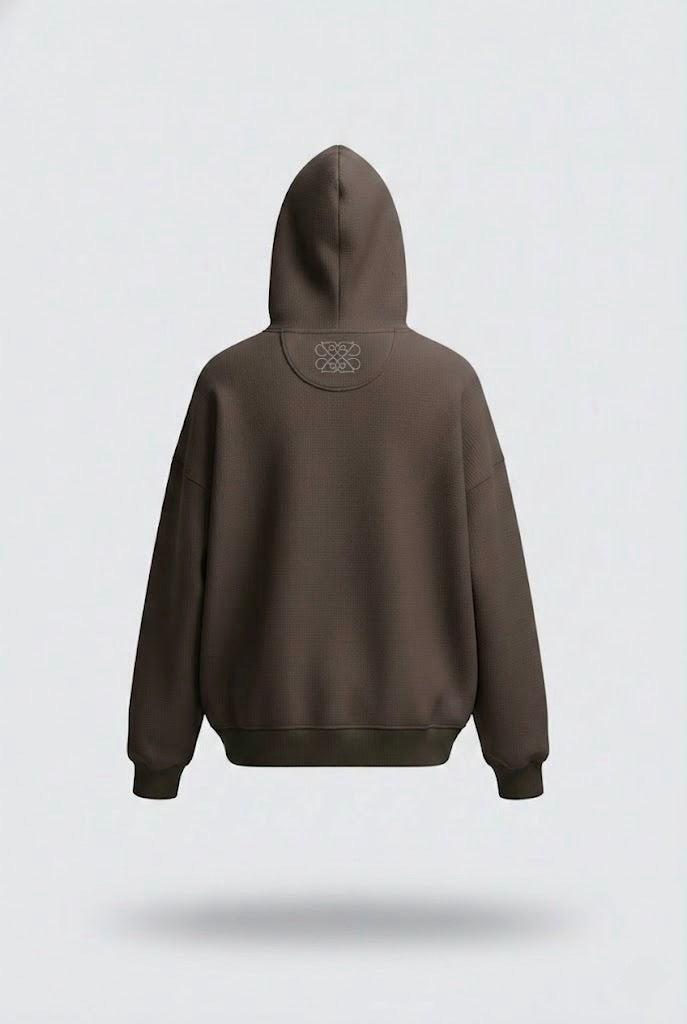 Cement Grey Oversized Hoodie – Unisex | 300 GSM | Embroidered Neck Yoke