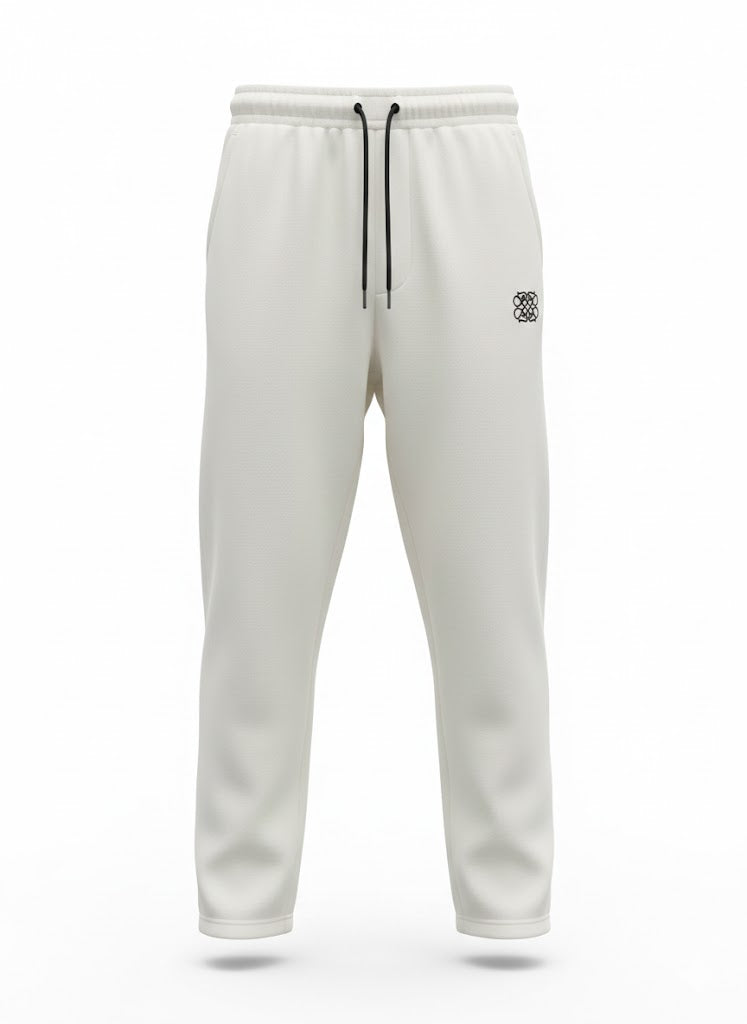 Off-White Fleece Co-Ord Set – Quarter Zip Embroidered (Unisex)