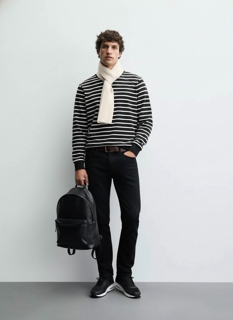 Black Striped Sweatshirt