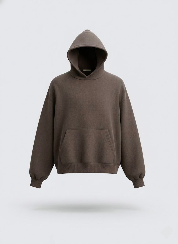 Cement Grey Oversized Hoodie – Unisex | 300 GSM | Embroidered Neck Yoke