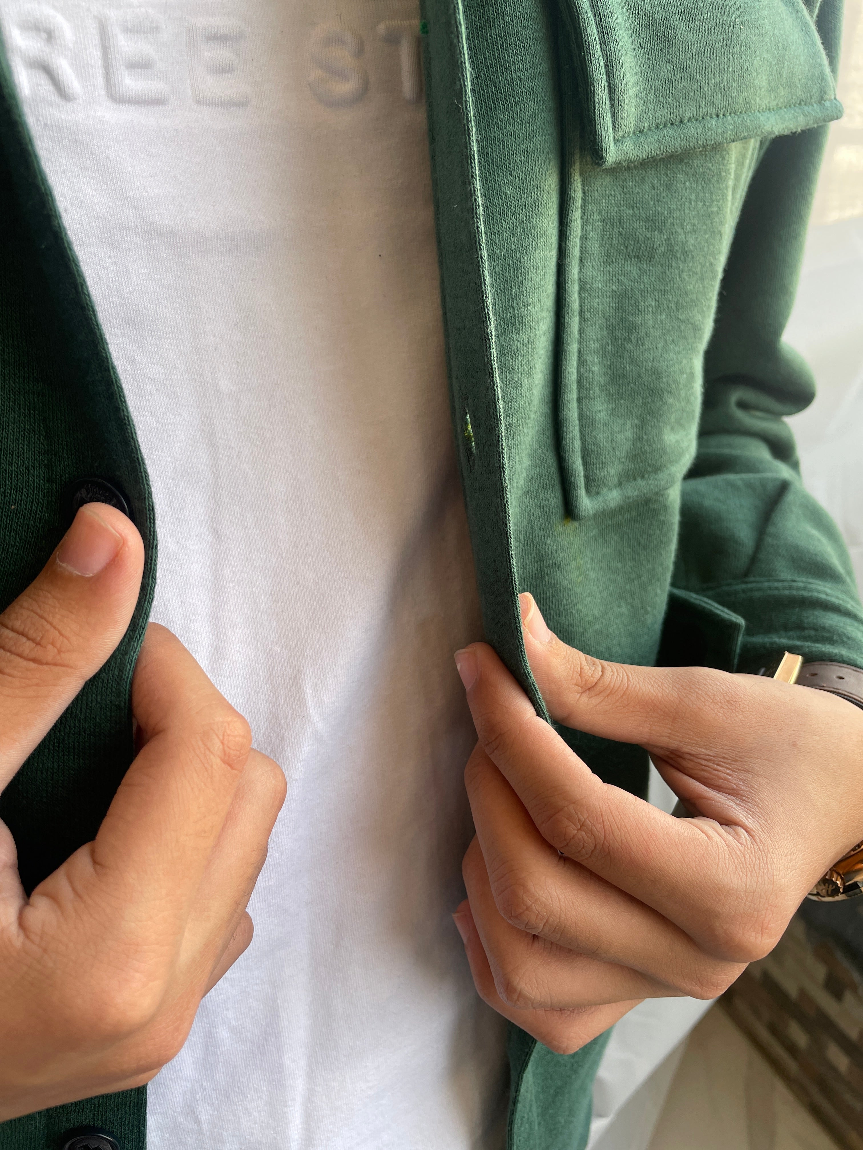 Mens Bottle Green Over-Shirt