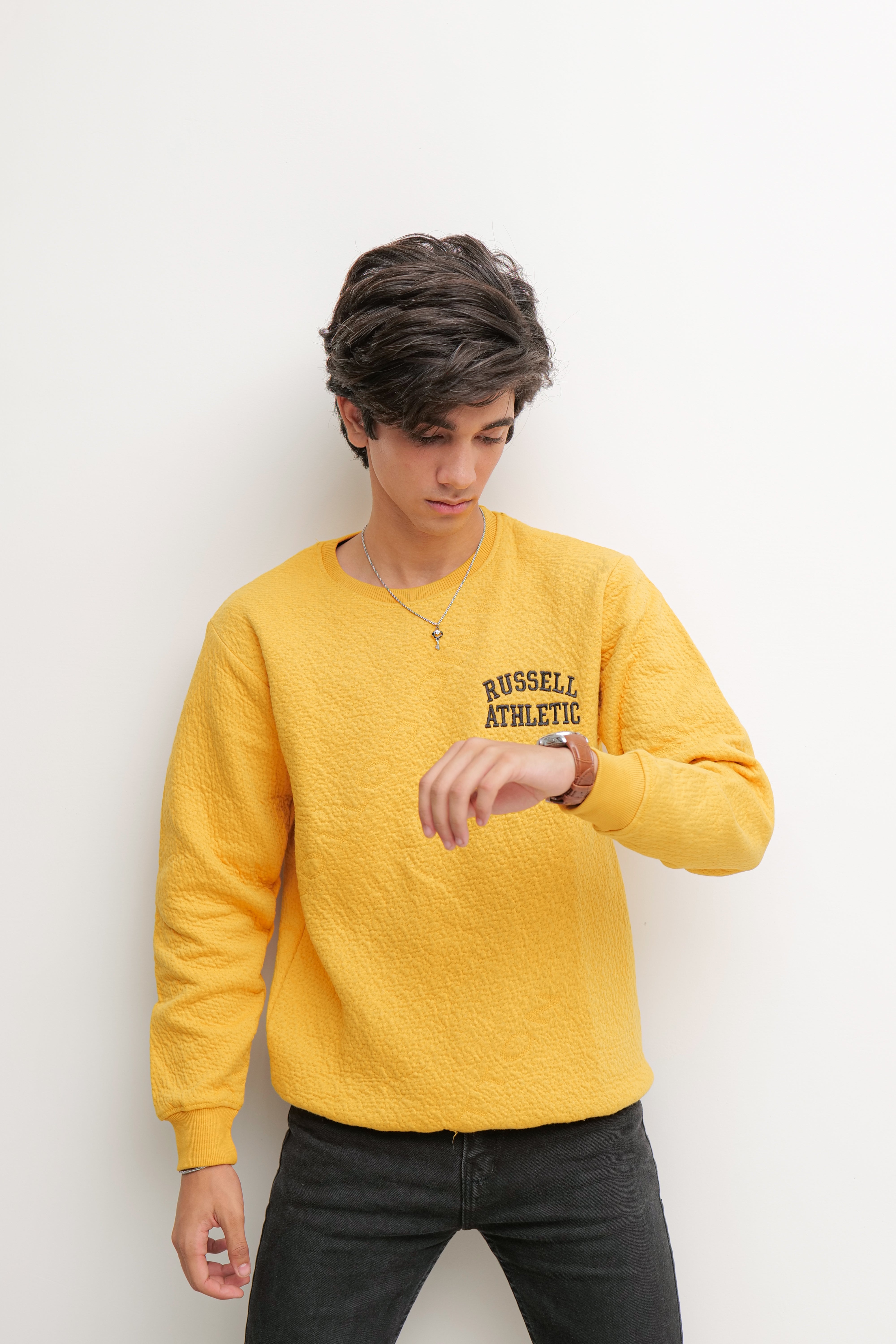 Mustard Jacquard Sweatshirt