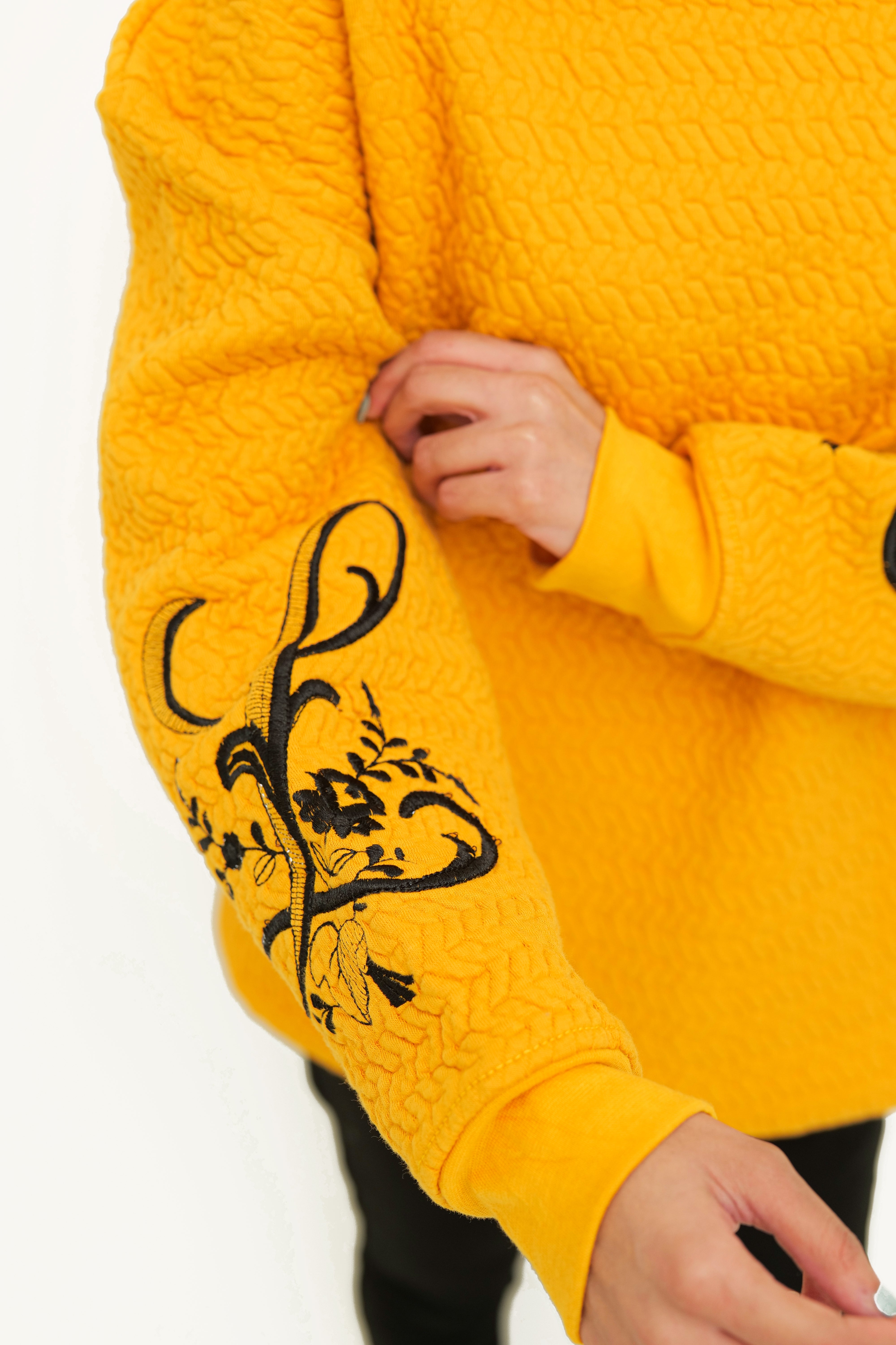 Mustard Jacquard Sweatshirt