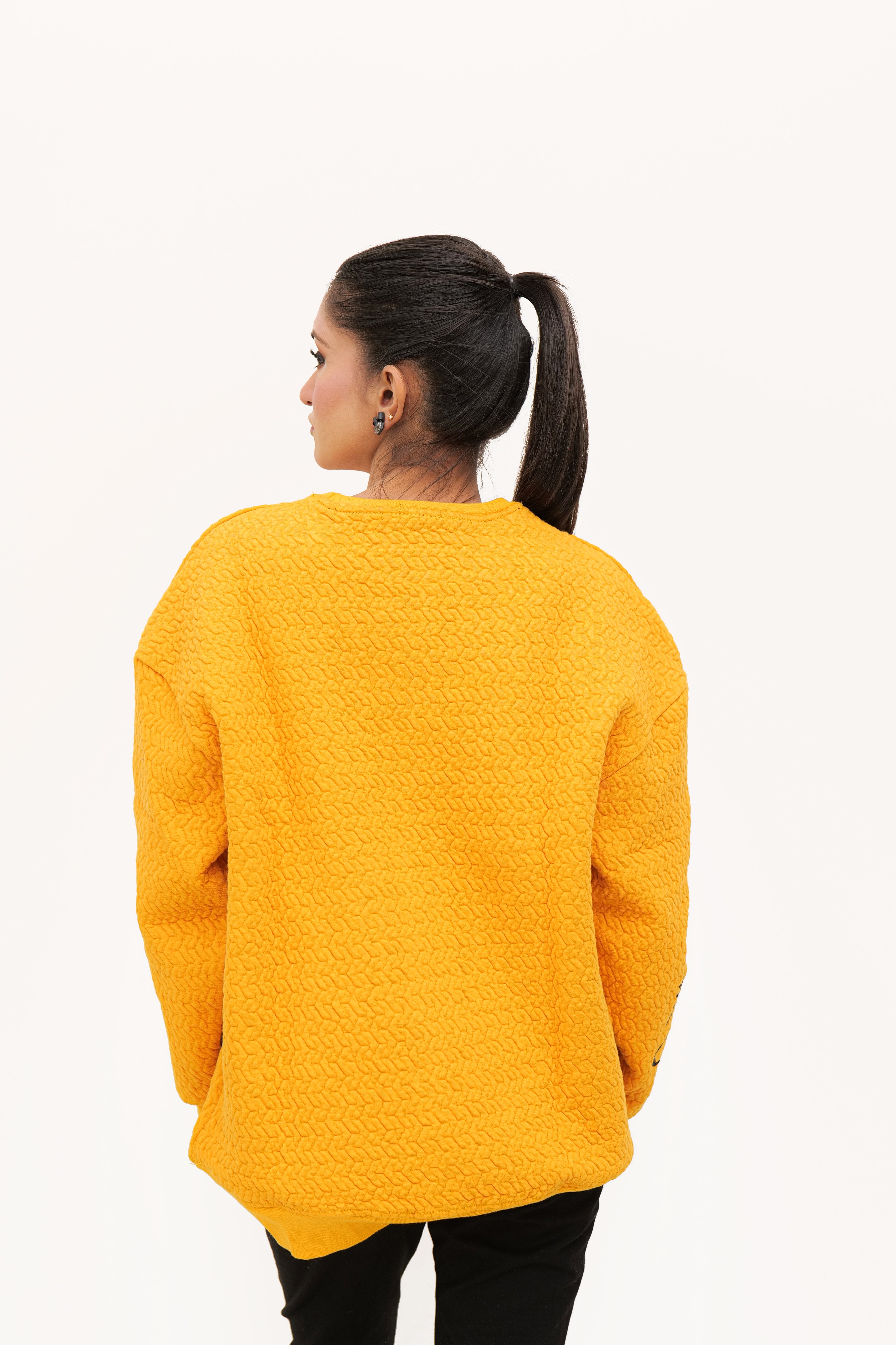 Mustard Jacquard Sweatshirt