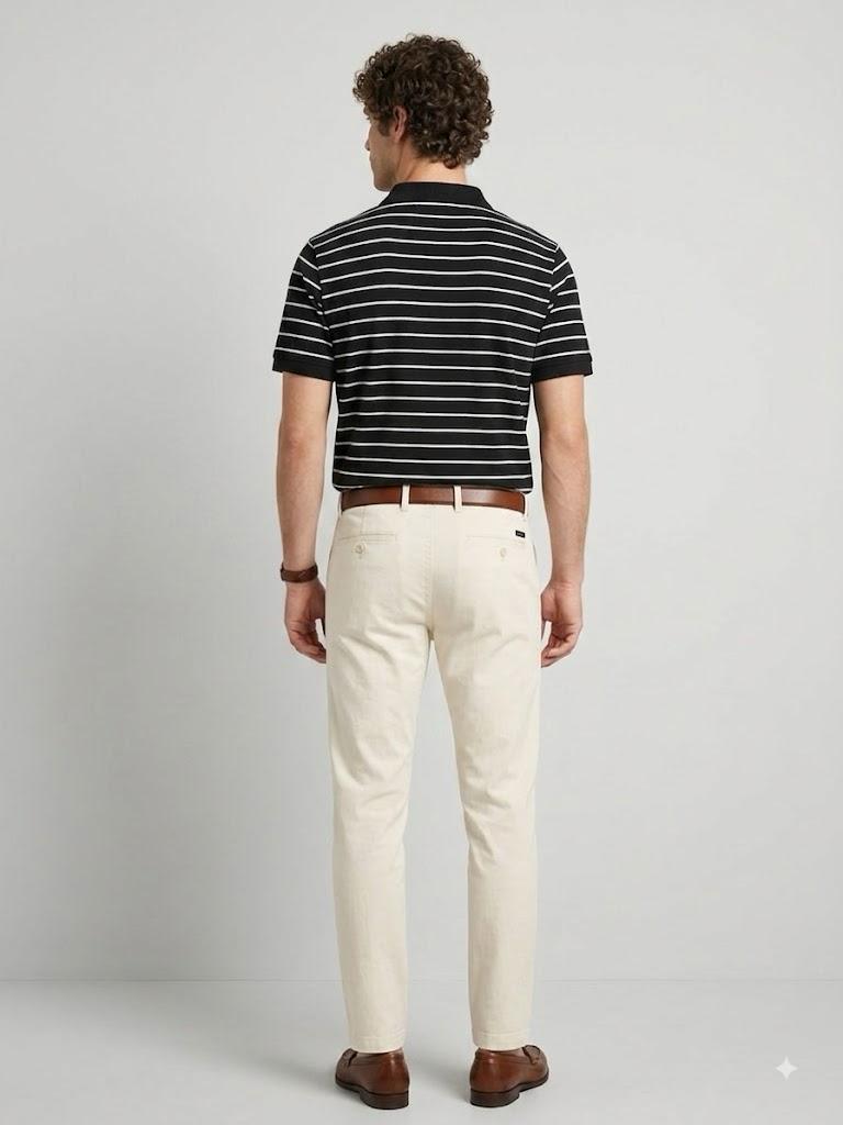 Black Striped Classic Polo