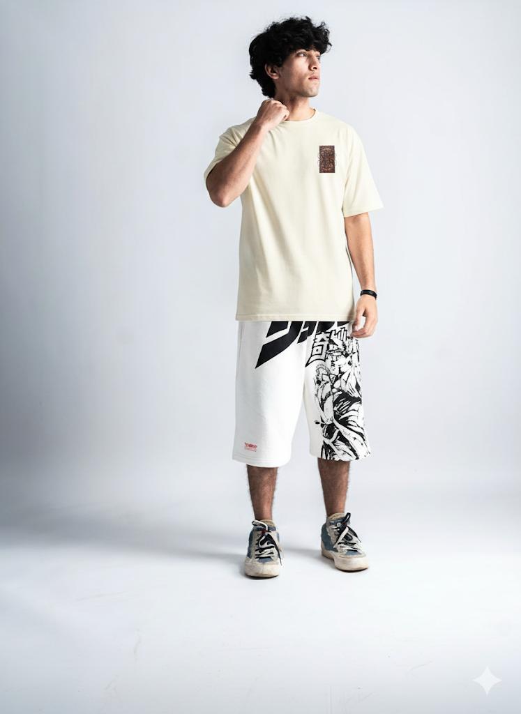 Regular Fit Cultural Tee Black And Off White
