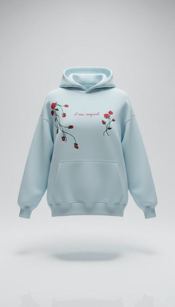Blizzard Blue Embroidered Unisex Hoodie – Premium Streetwear Essential